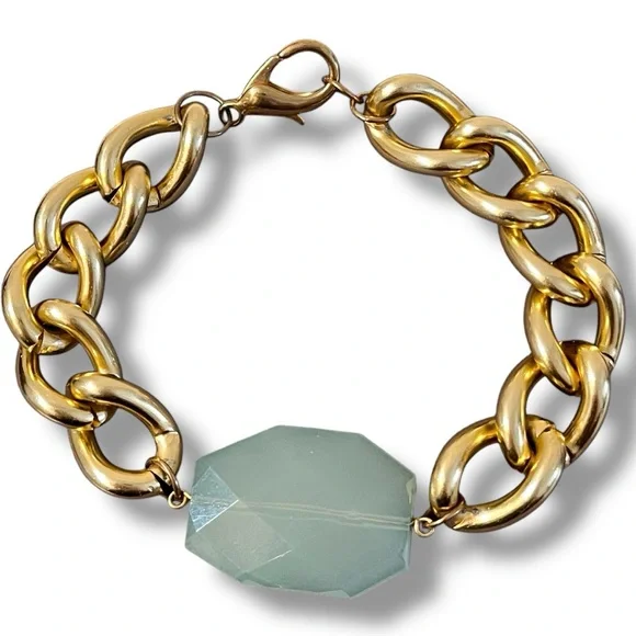 ❤️ Chunky Gold x Agate Chain Bracelet - Picture 5 of 5